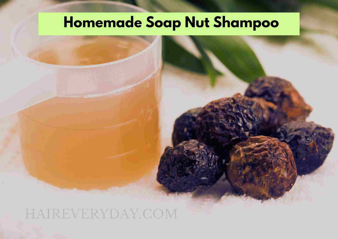 Homemade Soap Nut Shampoo Preparation