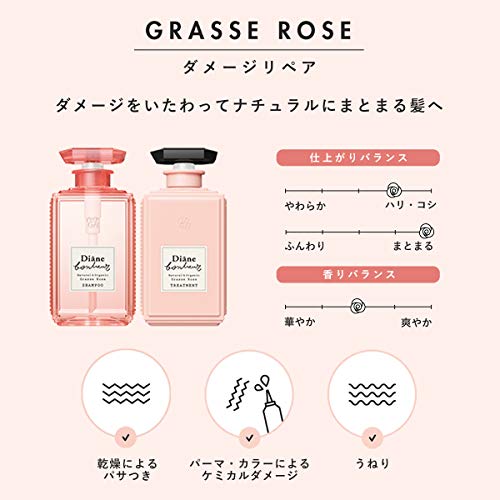 Diane Shampoo & Treatment Set Grasse Rose Fragrance DAMAGE REPAIR Diane Bonheur 500ml